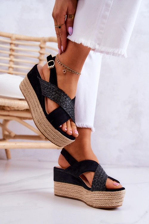 Damskie Sandały Na Platformie Czarne Emmalee