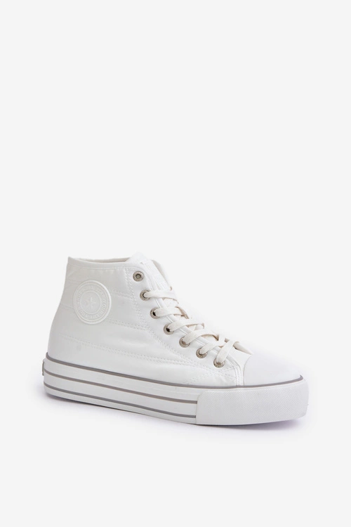 Ocieplane Trampki Damskie Na Platformie OO274A473 Białe