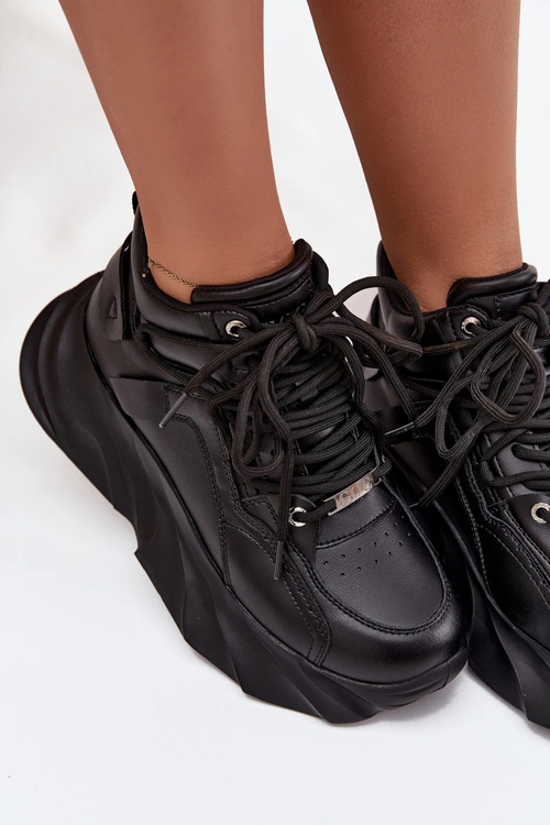 Sneakersy Damskie Skóra Naturalna GOE SS2N4036 Czarne