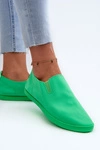 Damskie Tenisówki Trampki Slip-On Zielone Lovinia