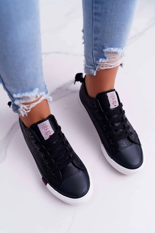 Trampki Damskie Cross Jeans Czarne DD2R4060