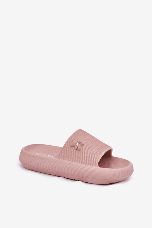 Piankowe Klapki Damskie Na Platformie Z Misiem Vinceza 75210 Różowe