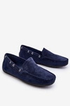 Męskie Zamszowe Wsuwane Mokasyny Granatowe Rayan