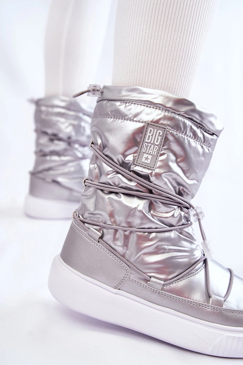 Damskie Ocieplane Śniegowce Big Star KK274195 Srebrne