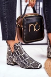 Botki Damskie Z Wycięciami Skórzane Wężowe Visconi 2625804