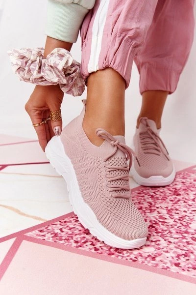 Damskie Sportowe Buty Sneakersy Różowe Ruler