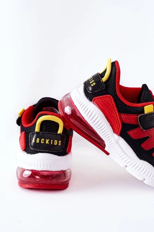 Dziecięce Sportowe Buty Na Rzep ABCKIDS Czarno-Czerwone