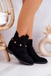 Ażurowe Wiosenne Damskie Botki Czarne Royale