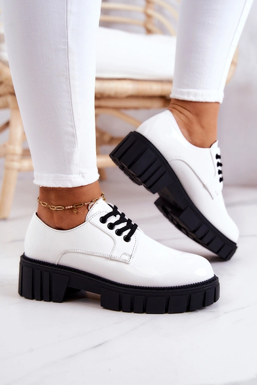 Modne Lakierowane Półbuty La.Fi 210013W-LA Białe