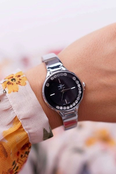 Damski Zegarek Michael John Srebrno Czarny Mirava