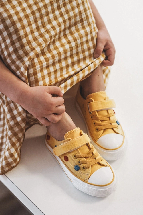 Dziecięce Trampki Na Rzep BIG STAR JJ374056 Żółte