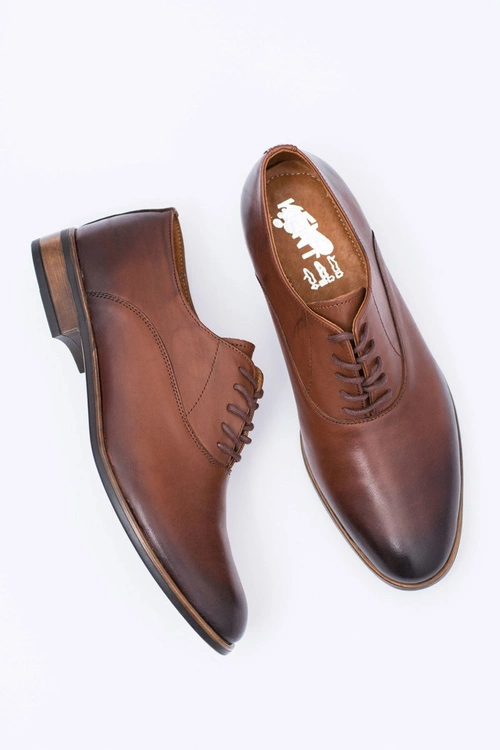 Półbuty Męskie Bednarek Skórzane Wizytowe Brązowe Clark