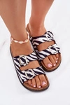 Klapki Damskie Z Klamrami Zebra Oliena