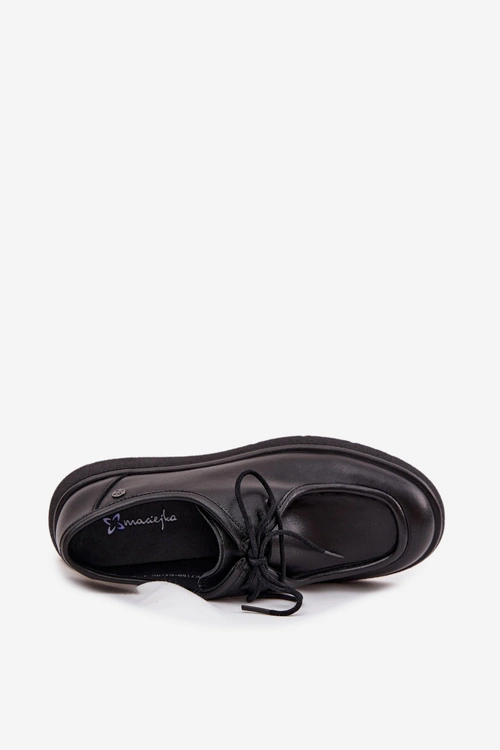 Skórzane Półbuty Damskie Maciejka K7189-01 Czarne