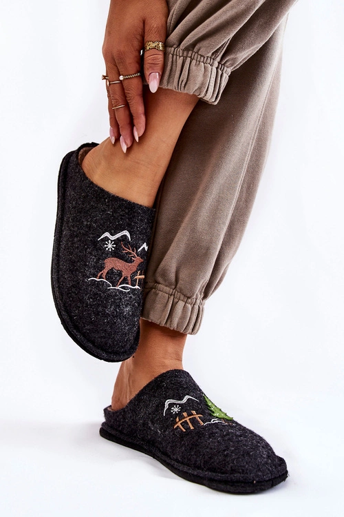 Domowe Papcie Big Star KK276018 Czarno-Beżowe