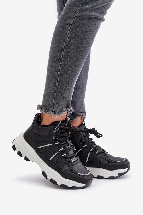 Ocieplane Sneakersy Damskie Big Star OO274A160 Czarne