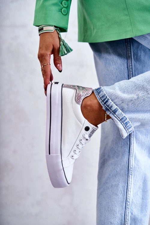 Damskie Materiałowe Trampki Big Star KK274037 Białe