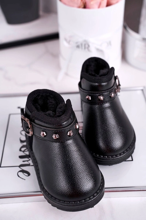 Ocieplane dziecięce botki śniegowce czarne Jinnie