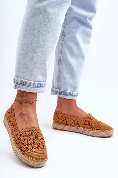 Damskie Ażurowe Espadryle Camel One Lover