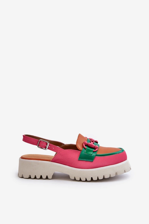 Sandały Damskie Na Płaskim Obcasie Z Ozdobą Pomarańczowe D&A MR38-656