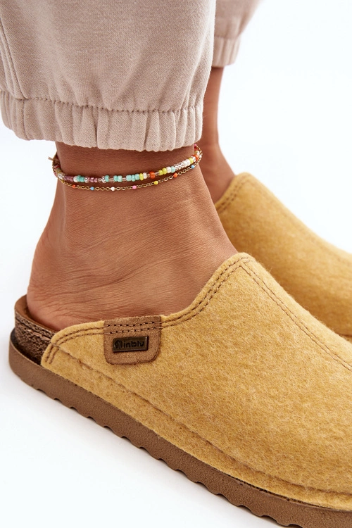 Damskie Obuwie Domowe Kapcie Inblu DJ000010 Żółte