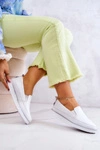 Damskie Skórzane Tenisówki Slip-On S.Barski Białe