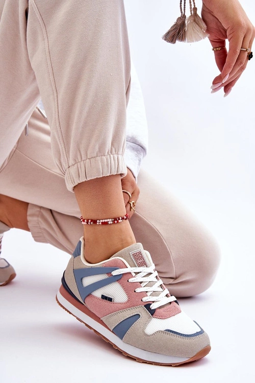 Wygodne Damskie Sneakersy Memory Foam Big Star LL274951 Niebieskie