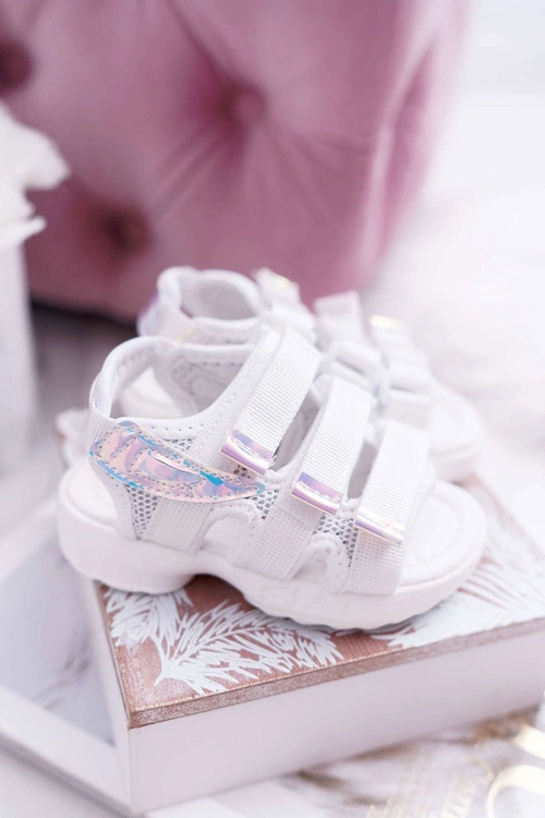 Dziecięce Sandały Na Rzepy Dla Dziewczynki Białe Kimmi