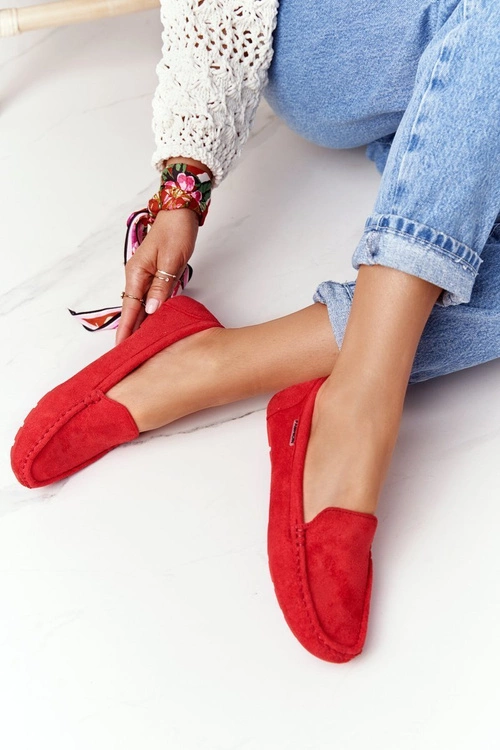 Damskie Zamszowe Mokasyny Czerwone San Marino