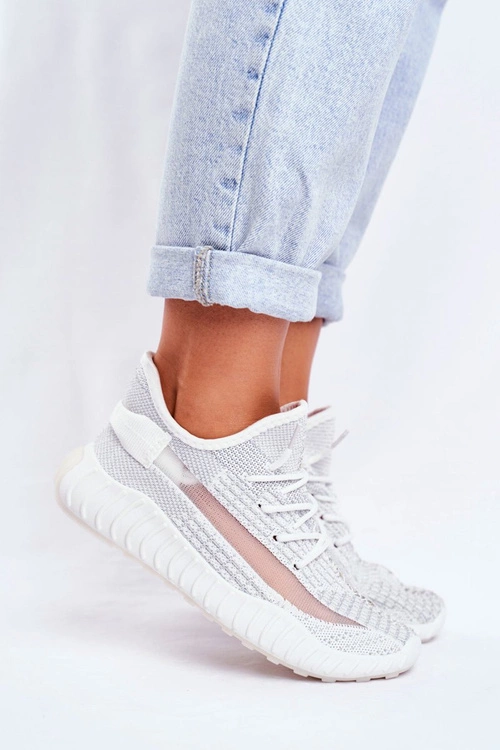Damskie Sportowe Buty Lekkie Przewiewne Srebrne Lumiere