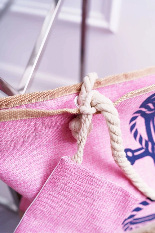 Duża Plażowa Torebka Shopper Różowa