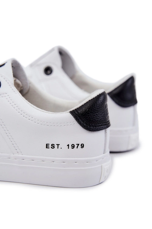 Skórzane Męskie Tenisówki Big Star JJ174105 Biało-Czarne