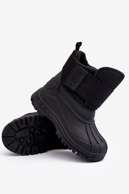 Dziecięce Śniegowce Na Rzep Ocieplane Czarne Big Star MM374122