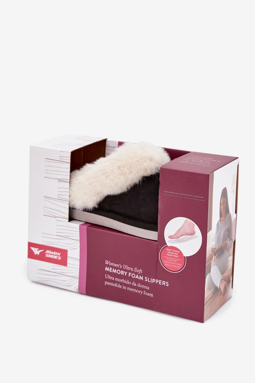 Kapcie Damskie Z Futerkiem Czarne Zanelia