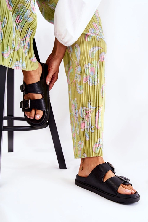 Klasyczne Wsuwane Klapki Damskie Czarne Weston