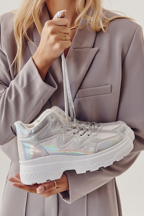 Sportowe Buty Ocieplane Srebrne Joenne