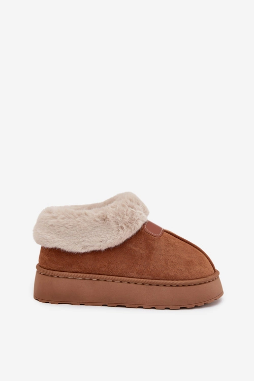 Śniegowce Damskie Na Platformie Z Futerkiem Camel Calyra