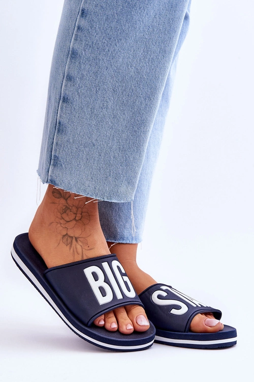 Damskie Klasyczne Klapki Big Star JJ274A323 Granatowe