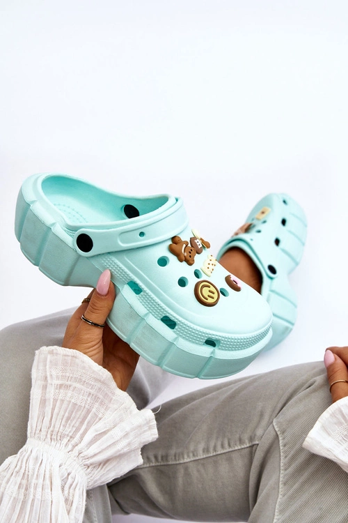 Damskie Piankowe Klapki Kroksy Z Ozdobami Zielone Marlett