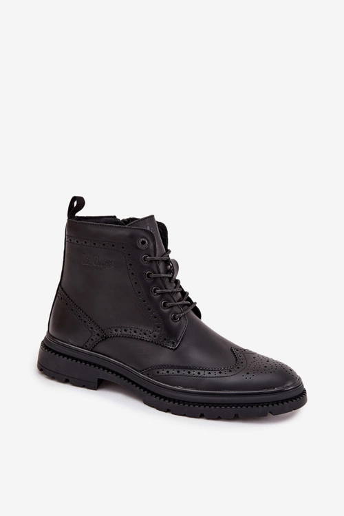 Skórzane Botki Męskie Lee Cooper LCJ-25-33-3961 Czarne