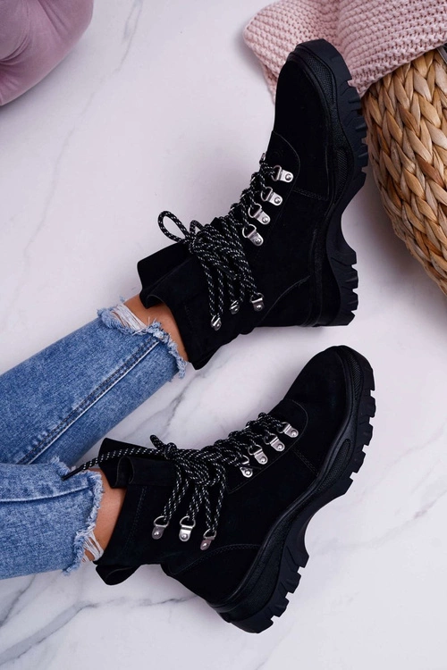 Damskie Botki Trapery Sergio Leone Czarne TR729