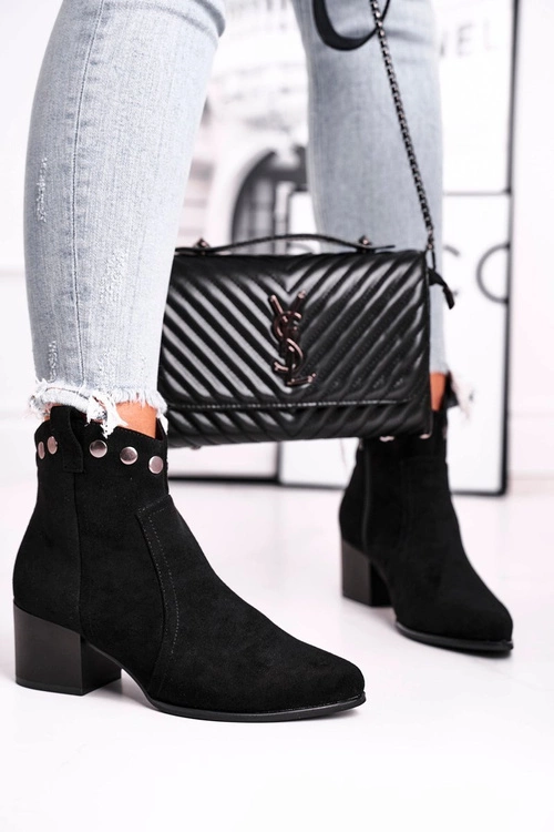 Botki Damskie Na Obcasie Sergio Leone Czarne BT617