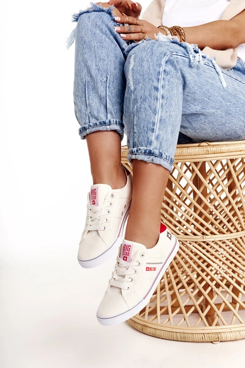 Damskie Tenisówki BIG STAR DD274892 Biało-Czerwone