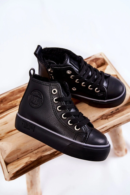 Dziecięce Wysokie Trampki Na Suwak Big Star KK374228 Czarne