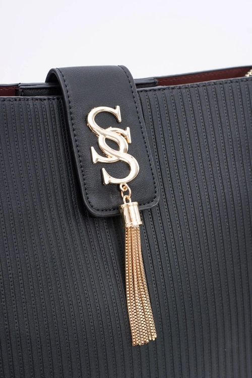 Czarna Damska Duża Stylowa Torebka