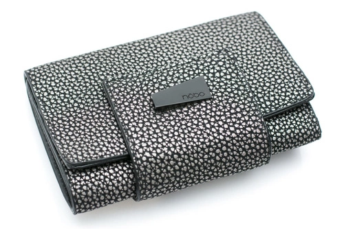 Damski Srebrno Czarny Portfel Nobo