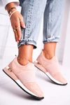 Sportowe Damskie Buty Sneakersy Slip-on Różowe Say Something
