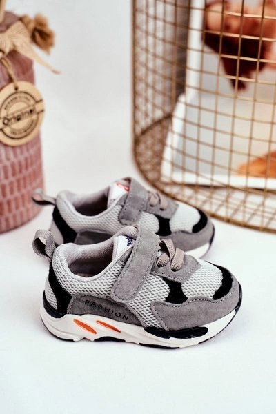 Sportowe Buty Dziecięce na Rzep Szare Yetto