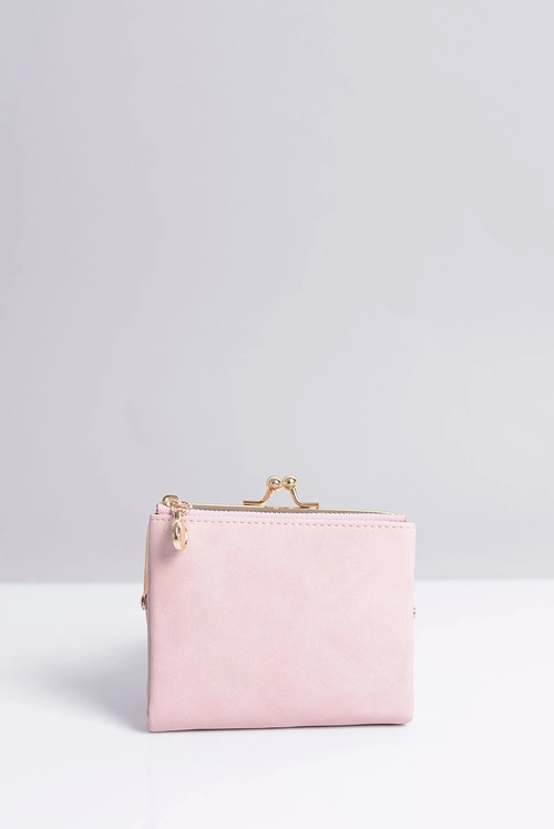 Mała Damska Portmonetka Pudrowy Róż