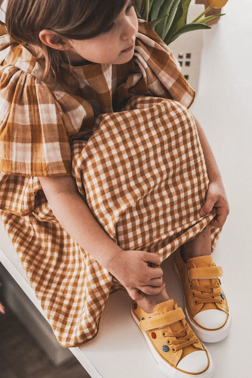 Dziecięce Trampki Na Rzep BIG STAR JJ374056 Żółte